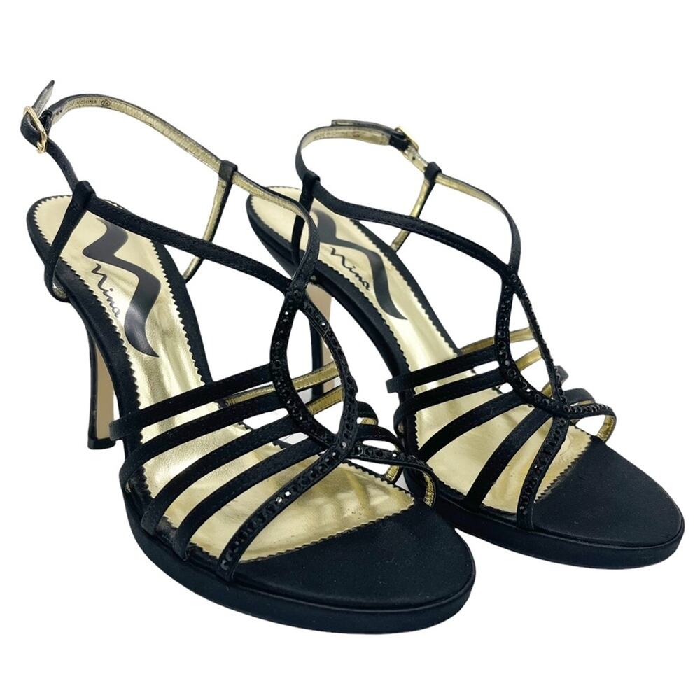 Nina "Clio" Heels Black Women Size 8 Medium